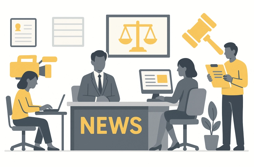 Legal news concept illustration